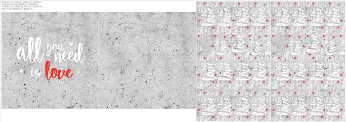 DECORATIVE PILOWS - ALL YOU NEED IS LOVE / concrete