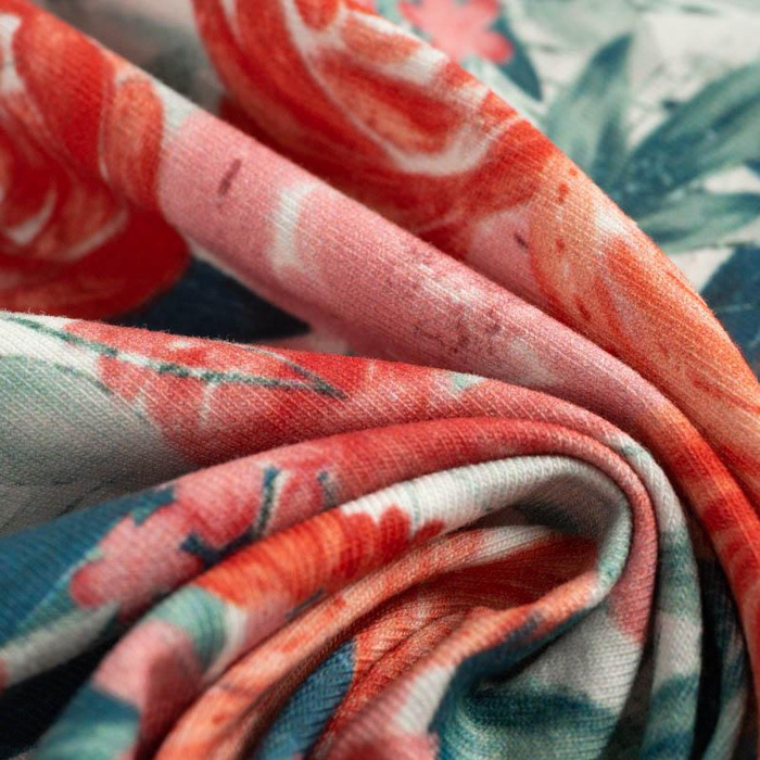 ROSES AND PEONIES pat. 2 - Waterproof woven fabric