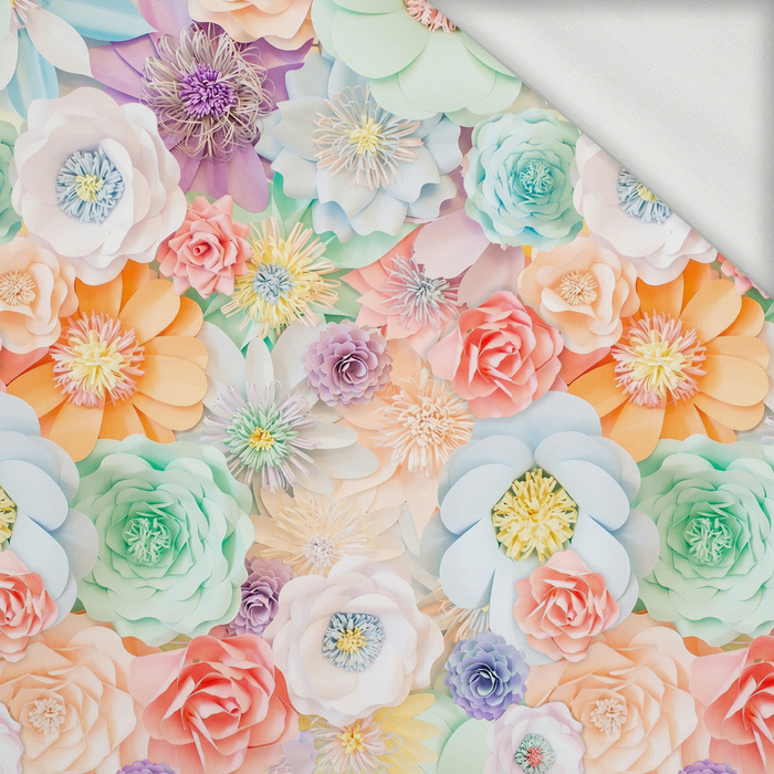 PASTEL FLOWERS WZ. 20 - looped knit fabric