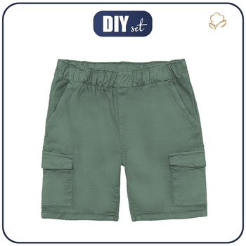 KID`S CARGO SHORTS - SAGE - sewing set