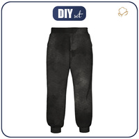 JOGGERY DZIECIĘCE (ROBIN) - BLACK - Zestaw do uszycia (122/128)