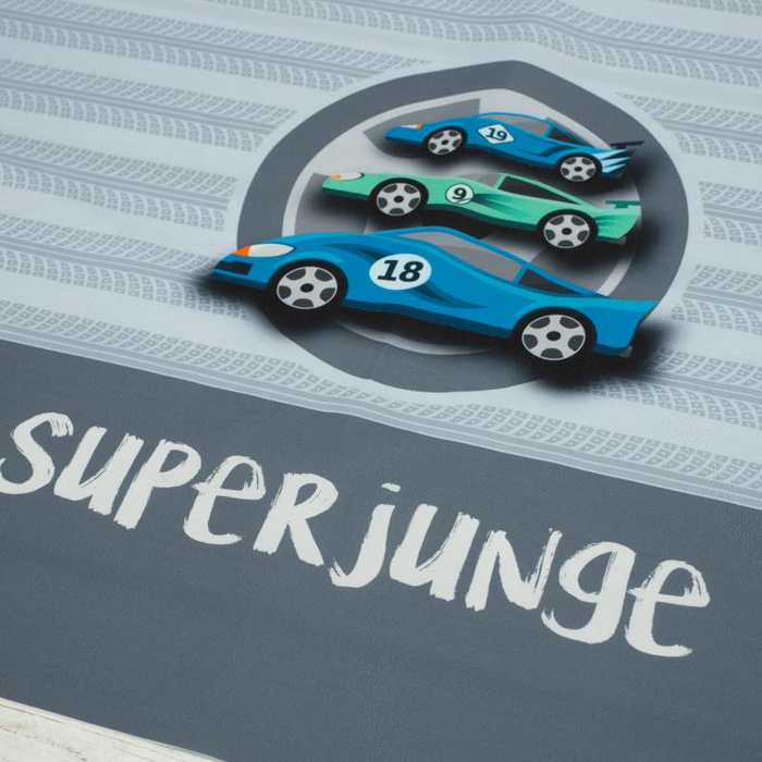 RYCHLÁ AUTA / modrý - panel voděodolná tkanina DE