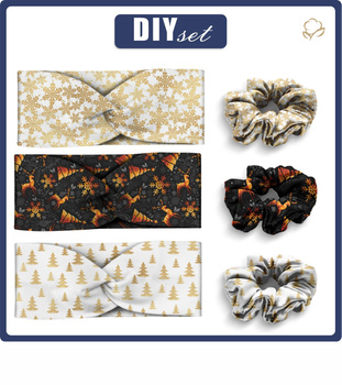 HEADBAND AND HAIR ELASTIC 3KPL - PATTERN 15 - sewing set