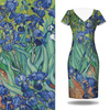 IRISES (Vincent van Gogh) - dress panel Linen 100%