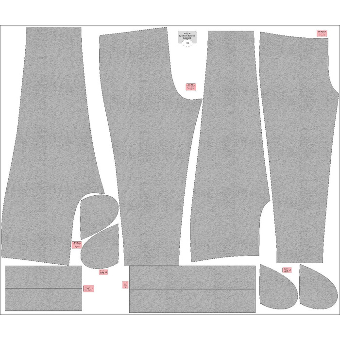 WOMEN'S JOGGERS (NOEMI) - MELANGE LIGHT GREY - sewing set XXL