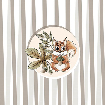 EICHHÖRNCHEN UND BLÄTTER (HERBST IM WALD) - Paneel 50cm x 60cm