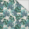 MONSTERA pat. 4 / white - Woven Fabric for tablecloths
