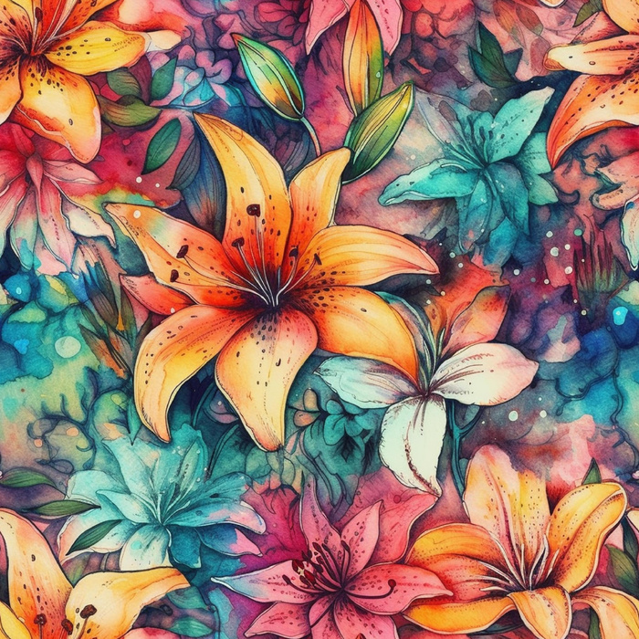 FLOWERS WZ.41 - teplákovina počesaná s elastanem ITY