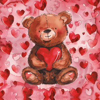 VALENTINE'S DAY / BEAR 2 - panel (60cm x 50cm) SINGLE JERSEY