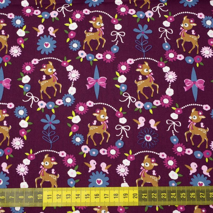 SRNEČCI (věnce) / purpurová - popelín 100% bavlna