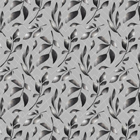 LEAVES pat. 14 / grey - Cotton woven fabric