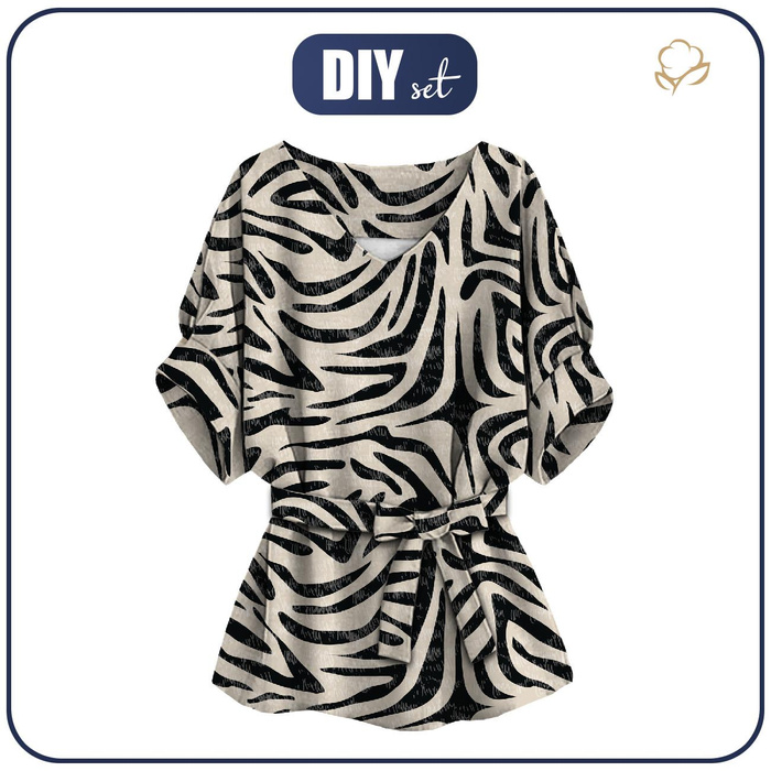 KIMONO BLUSE - ZEBRA m. 1 - Nähset