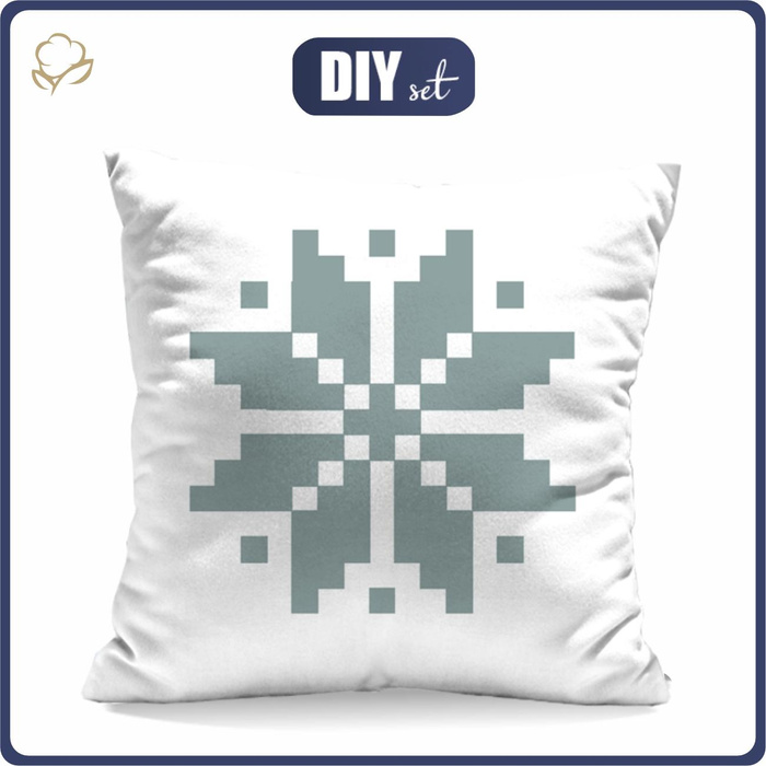 PILLOW 45X45 - ALPINE FLOWER / grey - sewing set