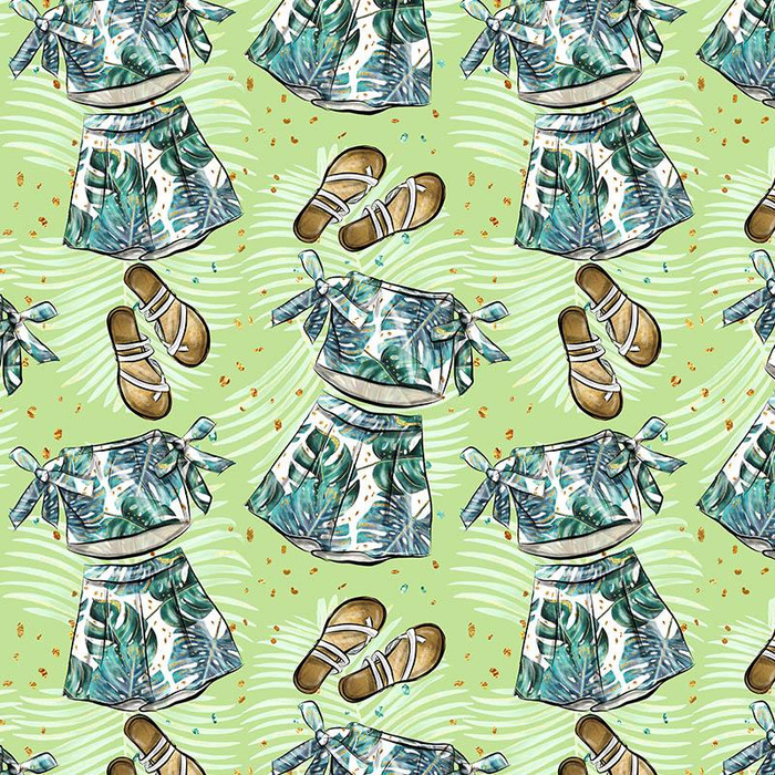 SUMMER FASHION / palm trees - Cotton woven fabric