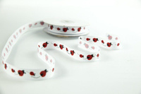 Grosgrain Ribbon width 15 mm Ladybugs