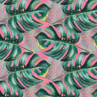 MONSTERA Ms. 5 / rosa - Wasserabweisende Webware