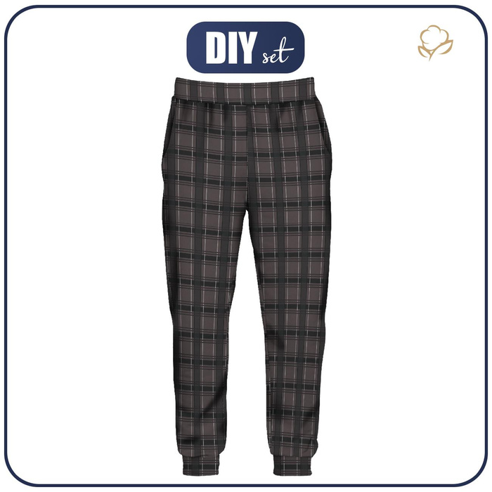MEN'S JOGGERS (GREG) - CHECK / brown - sewing set L