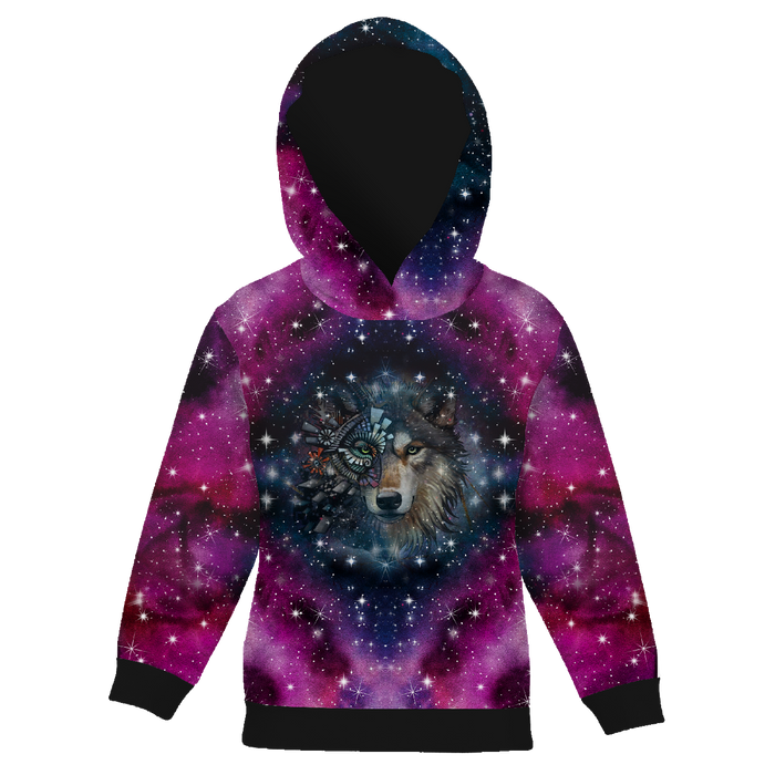 WOLF / WATERCOLOR GALAXY PAT. 8 -  PANEL (75cm x 80cm) SINGLE JERSEY ITY