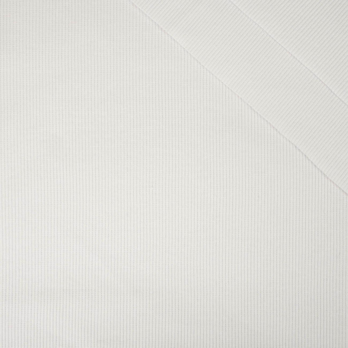 Rib Jersey fabric Unicolour - WHITE (D-01)