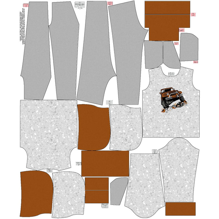 Children's tracksuit (OSLO) - JEEP / TERRAZZO - looped knit fabric (134/140)