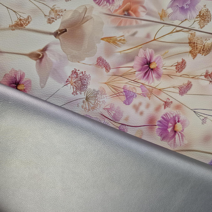 METALIC SILVER - metalic leatherette