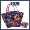 Torba XL z saszetką 2 w 1 - COLORFUL FLOWERS wz. 1 - zestaw do uszycia