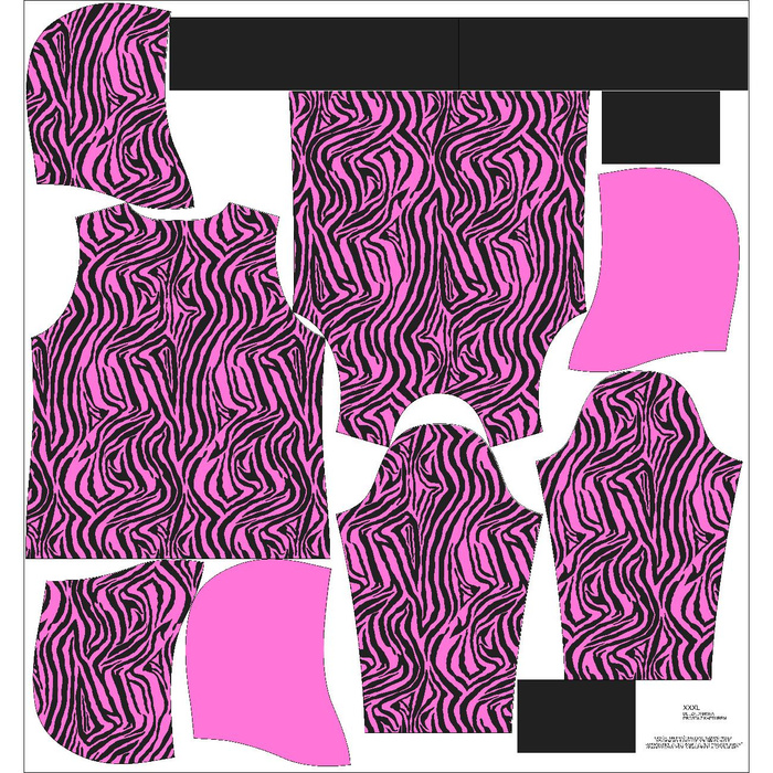 CLASSIC WOMEN’S HOODIE (POLA) - NEON ZEBRA PAT. 1 - sewing set XL