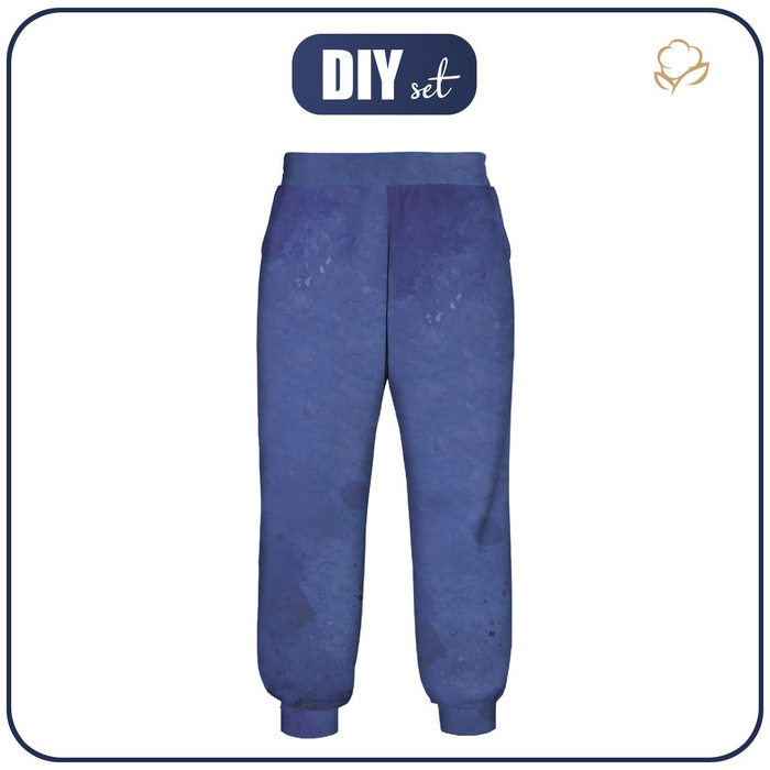 KID'S JOGGERS (ROBIN) - BLUE HEDGEHOG - sewing set (134/140)