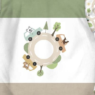 CHILDREN'S PAJAMAS " MIKI" - COLORFUL CARS / roundabout (CITY BEARS) - Elastic cotton knit fabric (86/92)