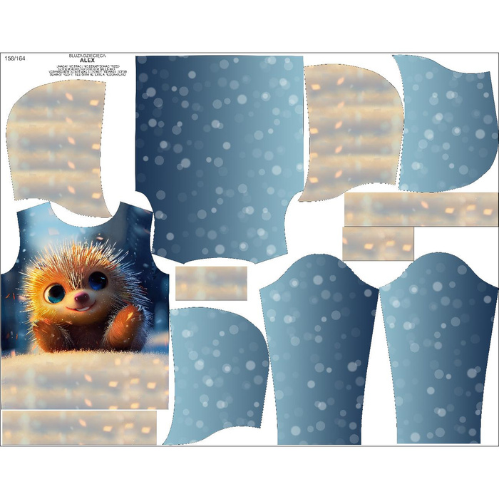 KID'S HOODIE (ALEX) - ANIMATED HEDGEHOG - sewing set (98/104)