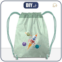 GYM BAG - ROCKET AND PLANETS (SPACE EXPEDITION) / ACID WASH MINT - small