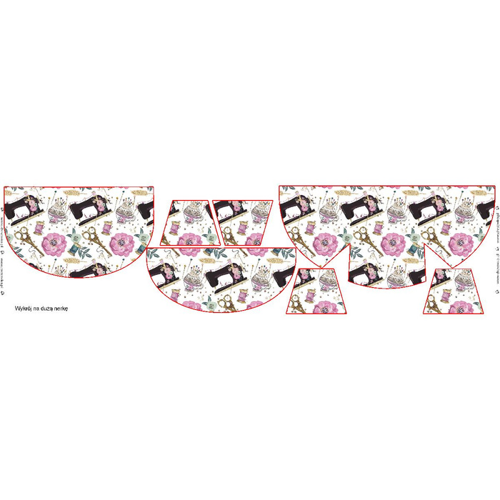 HIP BAG - RETRO SEWING MACHINES pat. 1 / white - small