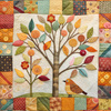 BATIK WZ.7 - panel 71cm x 100cm/ 2szt. - tkanina bawełniana