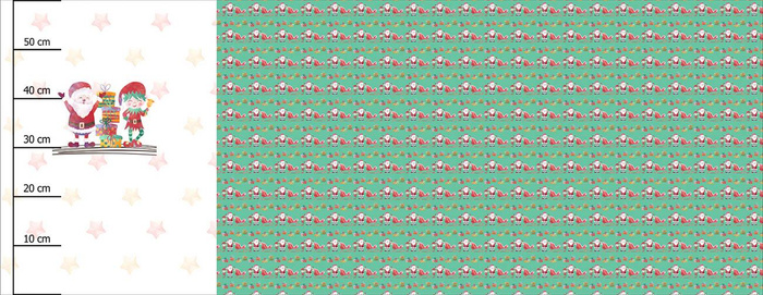 SANTA CLAUS AND ELF / presents (CHRISTMAS FRIENDS) - PANORAMIC PANEL (60 x 155cm)