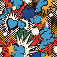 RETRO COMICS Vz.3 - teplákovina počesaná s elastanem ITY