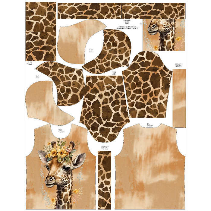 Unisex mikina s kapucí (HYDRA) - BABY GIRAFFE - Sada šití XXL