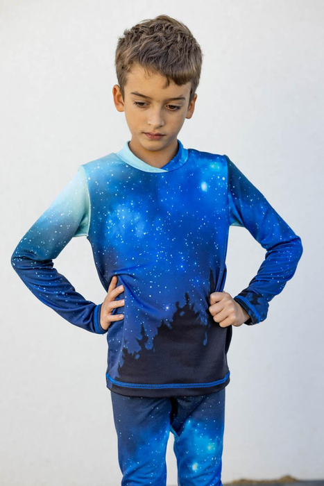 THERMO KIDS BLOUSE (BILLIE) - WINTER LANDSCAPE PAT. 2 (PAINTED FOREST) - sewing set 122