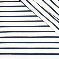 STRIPES DARK BLUE / WHITE 0,5cm x 2,0cm - Viscose jersey