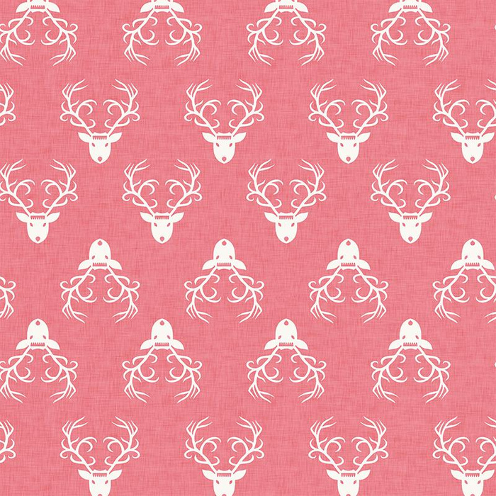 REINDEER’S HEADS / coral - single jersey with elastane 