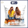 PILLOW 45X45 - BEST FRIENDS - Upholstery velour - sewing set