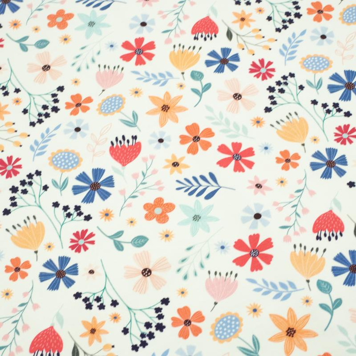 BAREVNE KVĚTINKY / vanilková - teplákovina