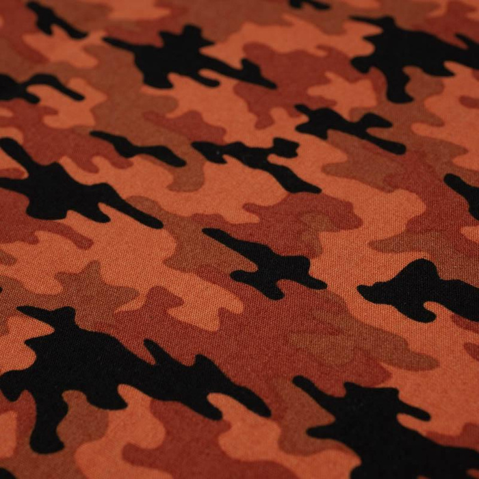 MINI CAMOUFLAGE / brick - POPLIN 100% cotton 