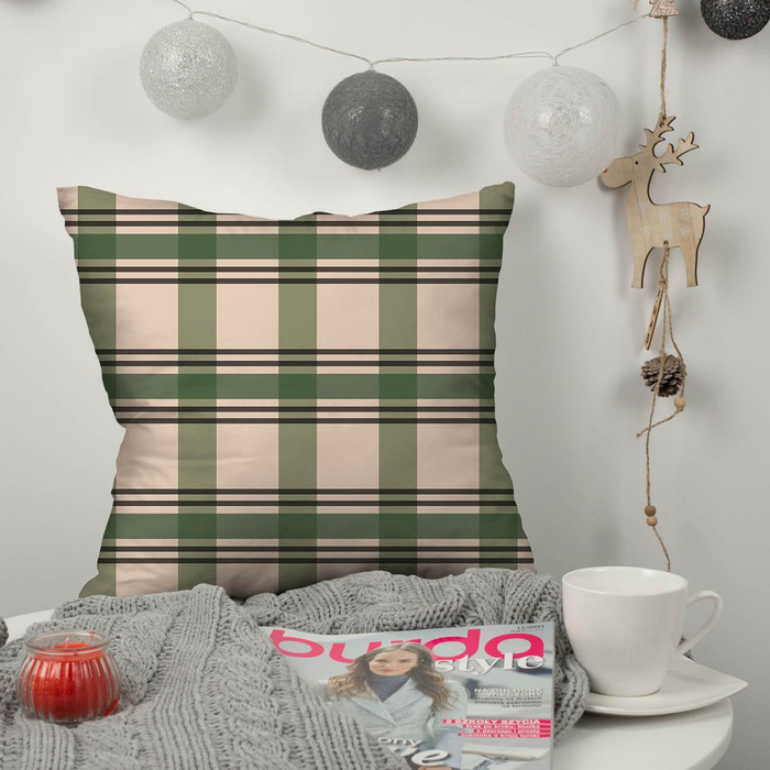 CHECK PAT.4 / green - Cotton woven fabric