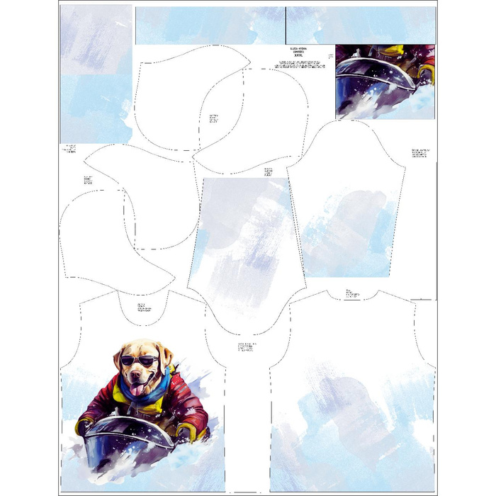 UNISEX HOODIE (HYDRA) - SNOW DOG - sewing set (122/128)