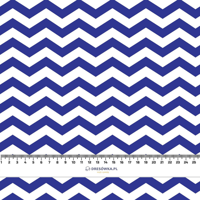 ZIGZAGS / blue - Waterproof woven fabric