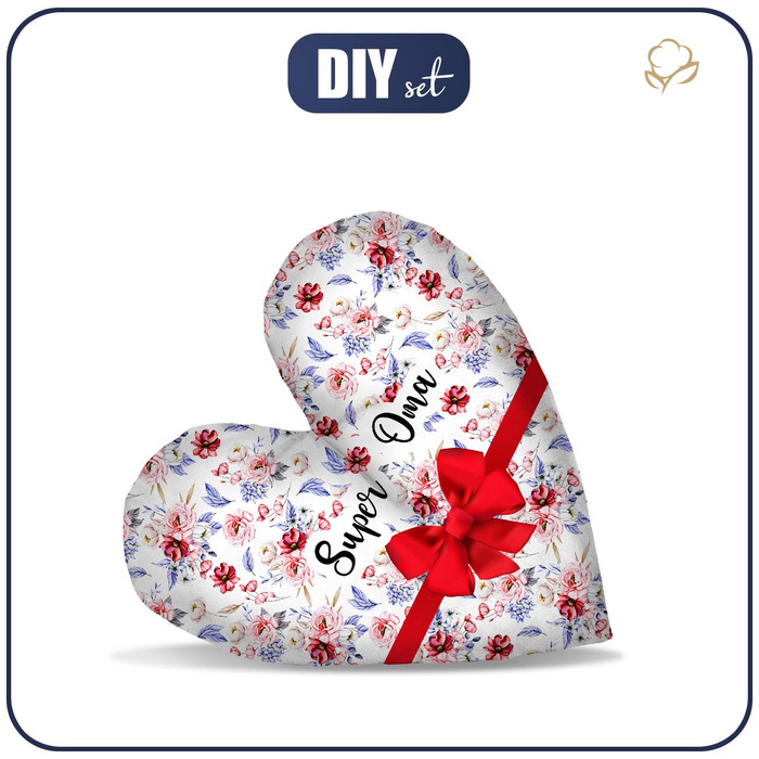 DECORATIVE PILLOW HEART - Super Oma / WATERCOLOR BOUQUET