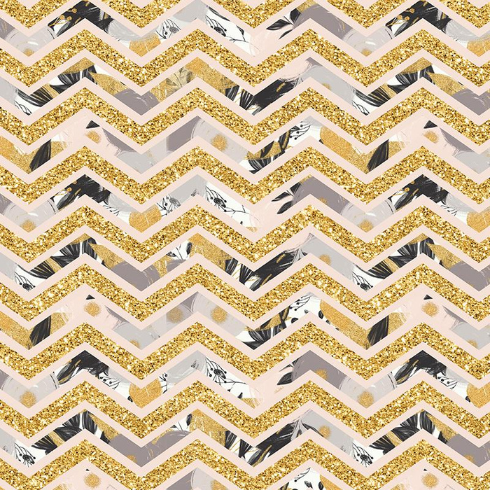 FLOWER BOUQUET pat. 4 (gold) - Viscose jersey