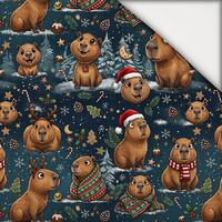 CHRISTMAS CAPYBARA - lehký, česaný úplet