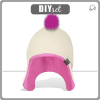 "AVIATOR" HAT -  VANILLA - BUCLE / pink