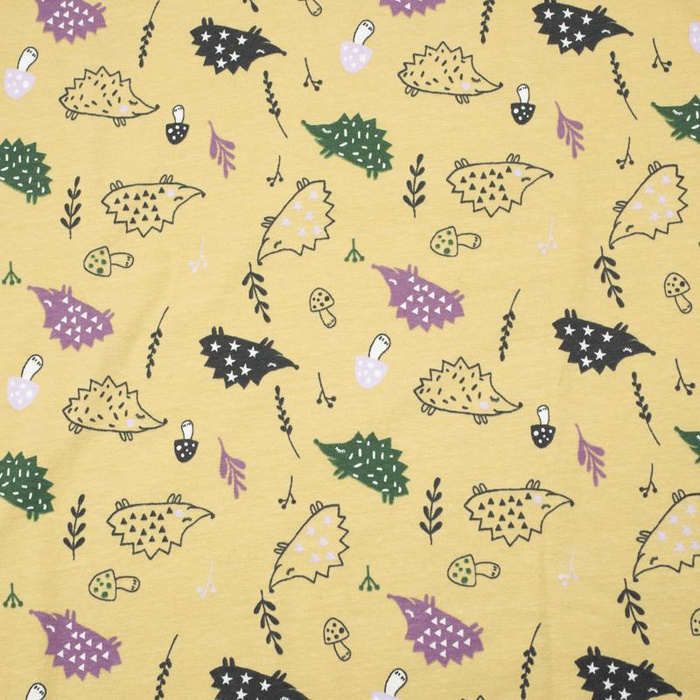 HEDGEHOGS / FOREST WORLD / yellow - single jersey TE210